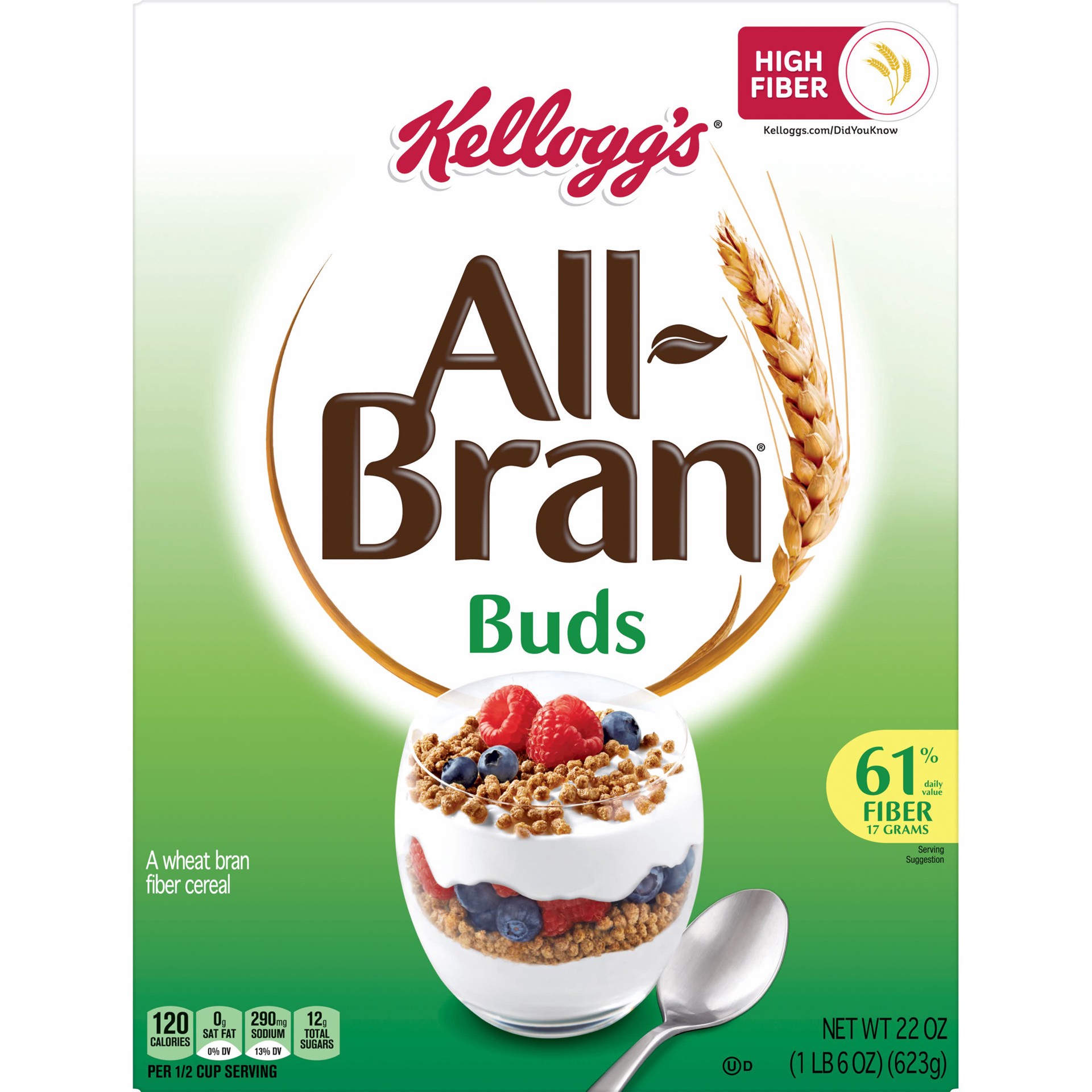 slide 3 of 5, All-Bran Kellogg's All-Bran Buds Cold Breakfast Cereal Original, 22 oz, 22 oz