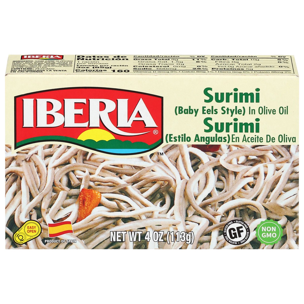 slide 1 of 5, Iberia Surimi (Baby Eels Style) in Olive Oil 4 oz, 4 oz