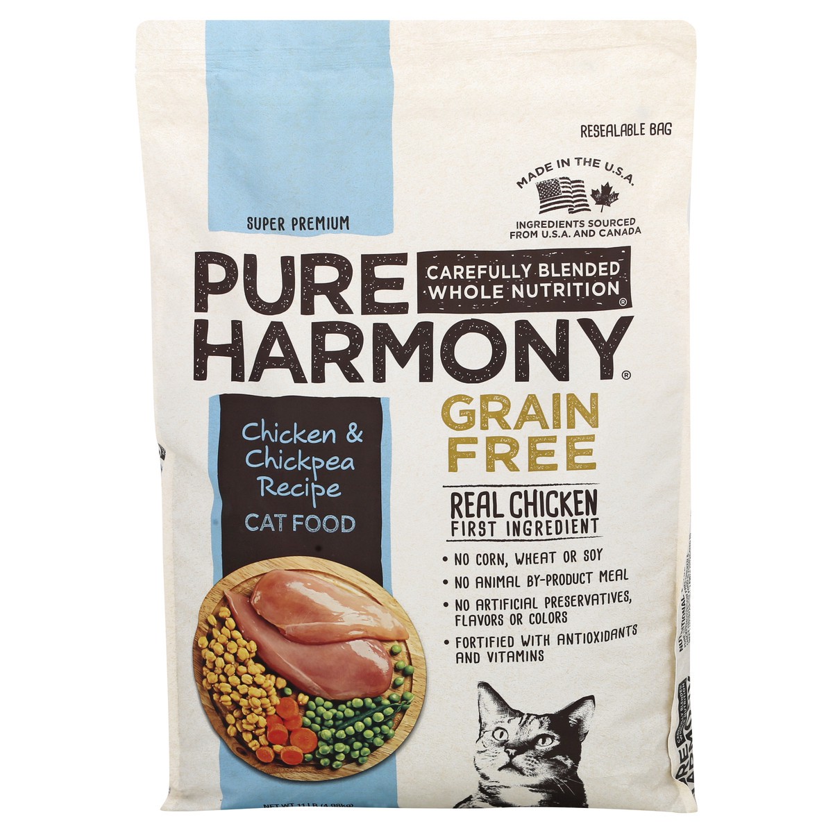 slide 1 of 1, Pure Harmony Pure Cat Dry Chk&Chkpea, 11 lb