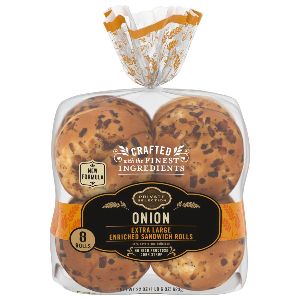 slide 2 of 4, Private Selection Extra Large Enriched Onion Sandwich Rolls, 8 ct; 22 oz