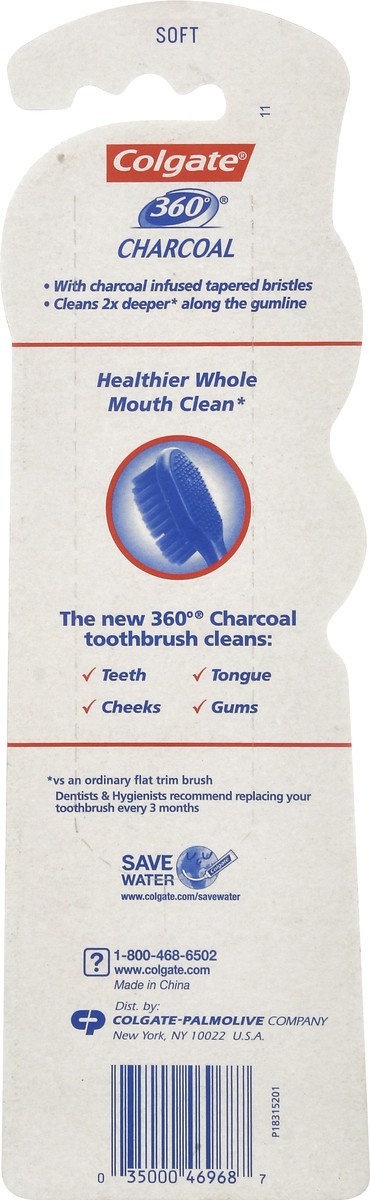 slide 6 of 8, Colgate 360 Charcoal Toothbrush Slimmer Tip Soft Bristles - 2 Count, 2 ct