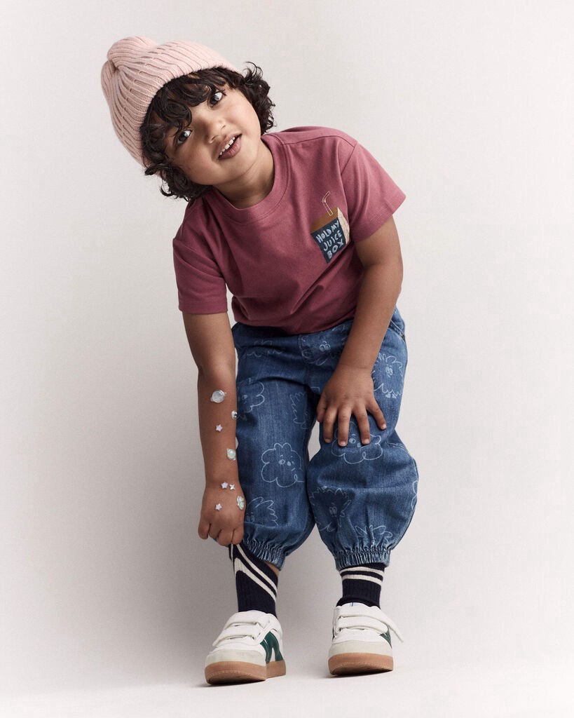 slide 4 of 6, Otteravenue Toddler 'Hold My Juice Box' Short-Sleeve Relaxed Graphic Tee - Burgundy Burgundy 2T, 1 ct