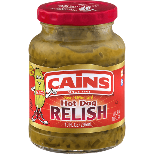 slide 2 of 8, Cain's Sweet Mustard Hot Dog Relish, 10 oz