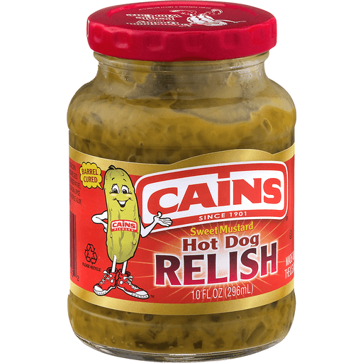 slide 4 of 8, Cain's Sweet Mustard Hot Dog Relish, 10 oz