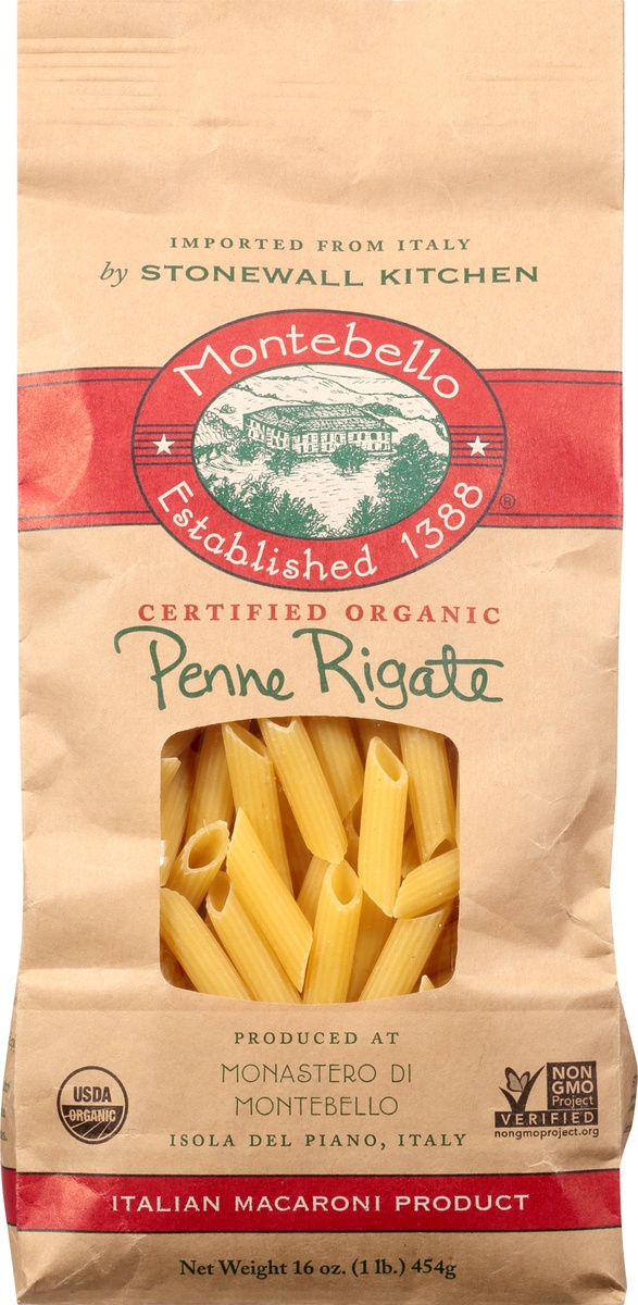 slide 9 of 11, Montebello Organic Penne Rigate Pasta, 16 oz