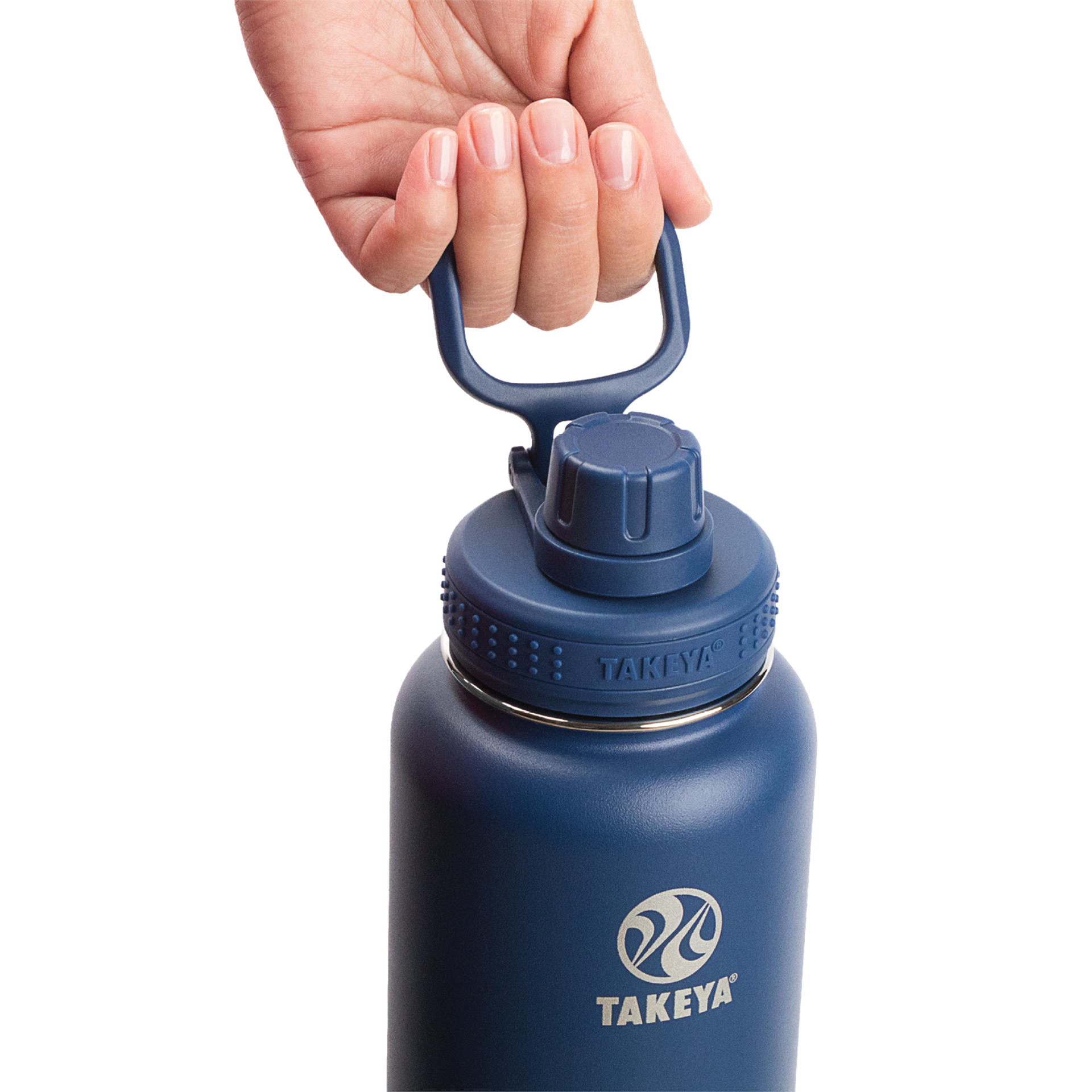 slide 3 of 13, Takeya 40oz Actives Insulated Stainless Steel Water Bottle with Spout Lid - Navy, 40 oz
