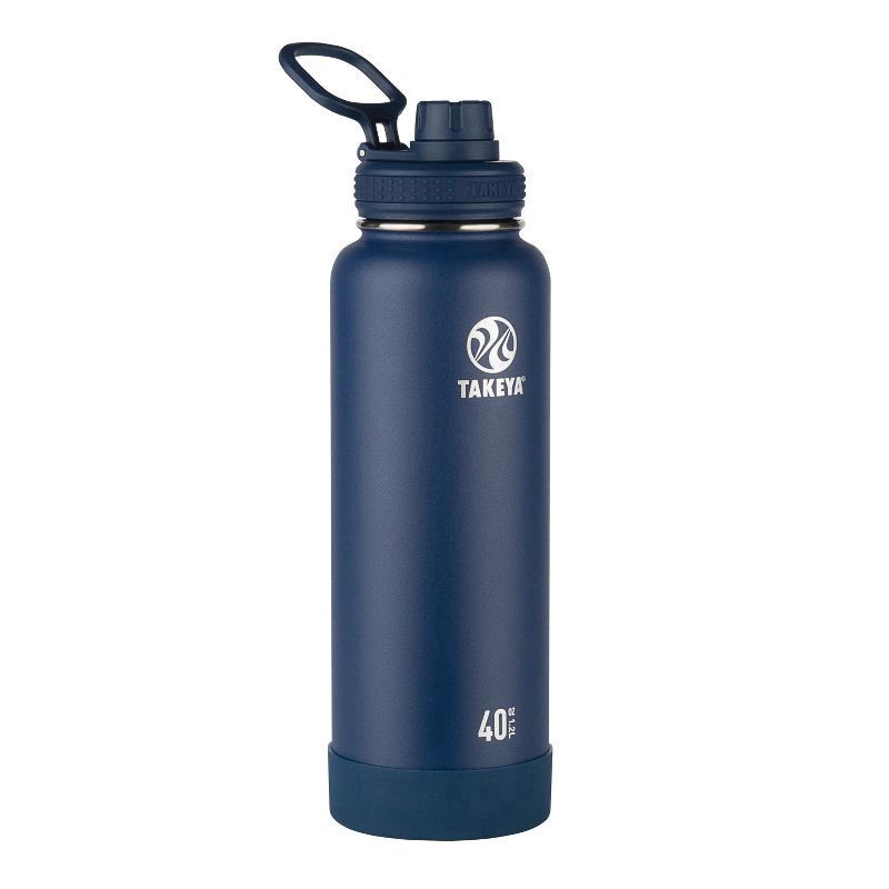 slide 1 of 13, Takeya 40oz Actives Insulated Stainless Steel Water Bottle with Spout Lid - Navy, 40 oz