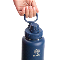 slide 10 of 13, Takeya 40oz Actives Insulated Stainless Steel Water Bottle with Spout Lid - Navy, 40 oz