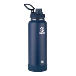 Takeya 40oz Actives Insulated Stainless Steel Water Bottle with Spout Lid - Navy