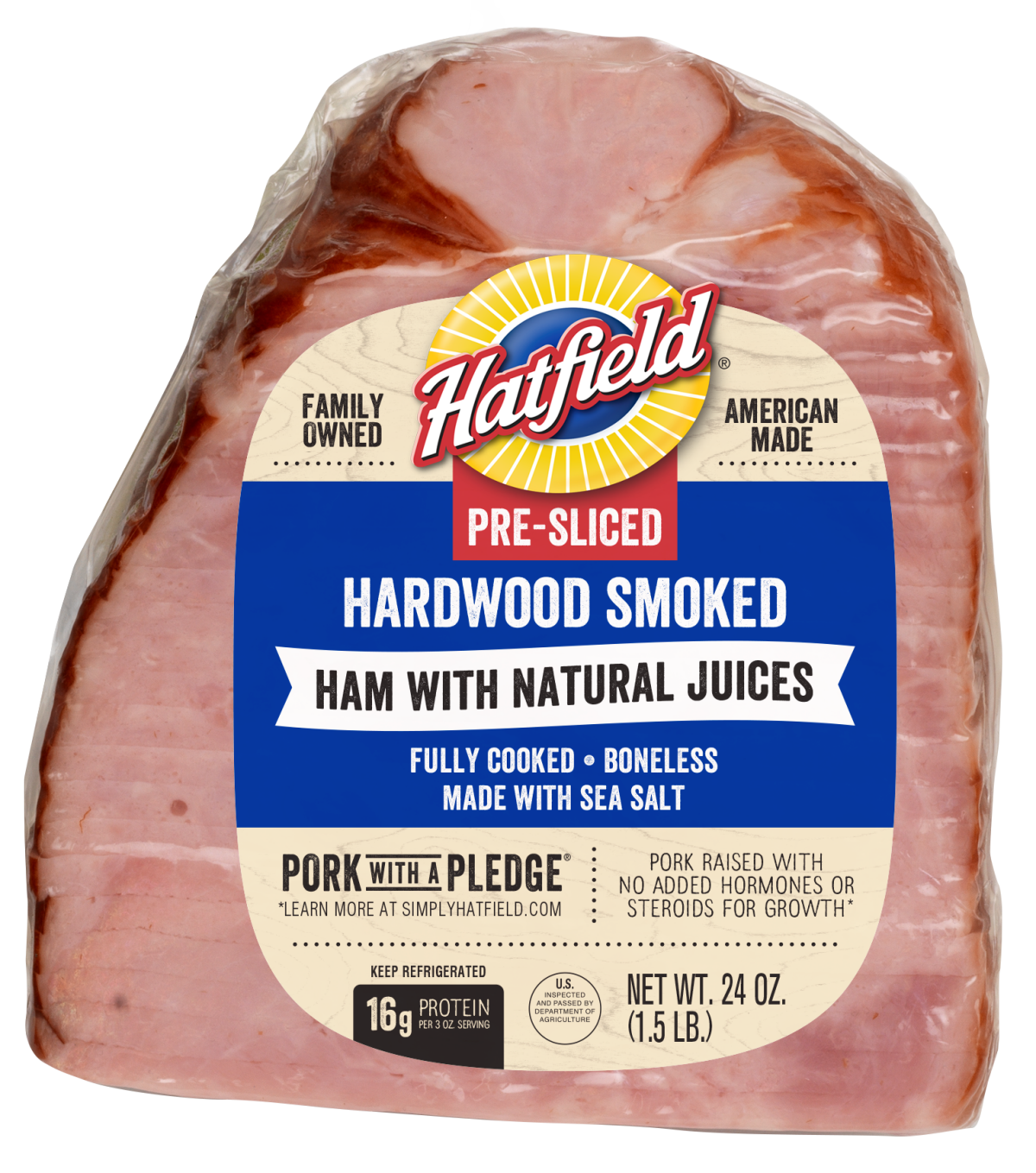 slide 1 of 3, Hatfield Boneless Quarter Ham, 24 oz