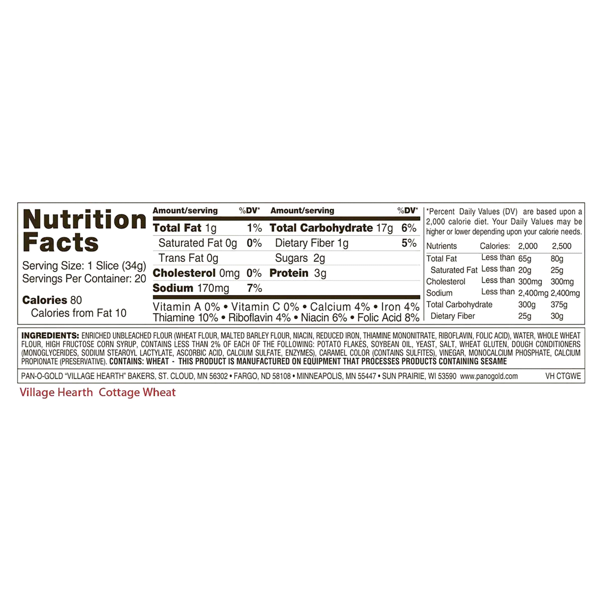 slide 2 of 5, Village Hearth Cottage Wheat Bread 24 oz, 24 oz