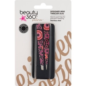 slide 1 of 1, Beauty 360 Designer Mini Tweezer Duo, 1 ct