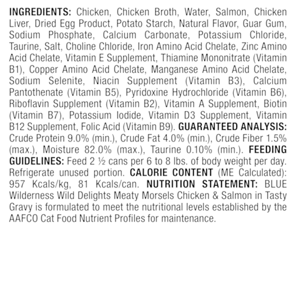 slide 8 of 13, Blue Buffalo Wilderness Wild Delights Grain Free Meaty Morsels Premium Wet Cat Food Chicken & Salmon In Tasty Gravy - 3oz, 3 oz