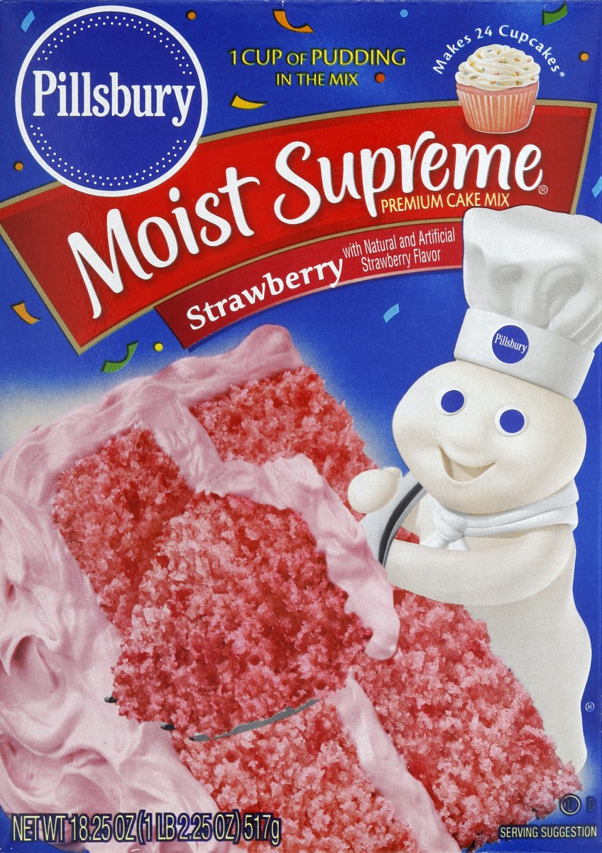 slide 5 of 6, Pillsbury Cake Mix, Premium, Strawberry, 18.7 oz