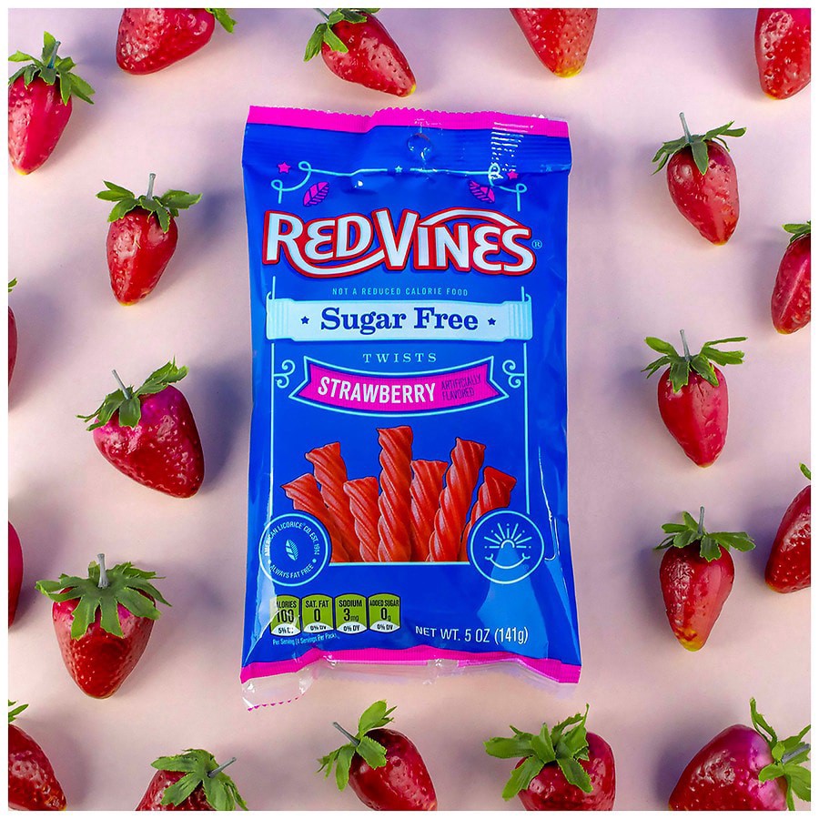 slide 3 of 5, Red Vines Sugar Free Vines Strawberry, 5 oz