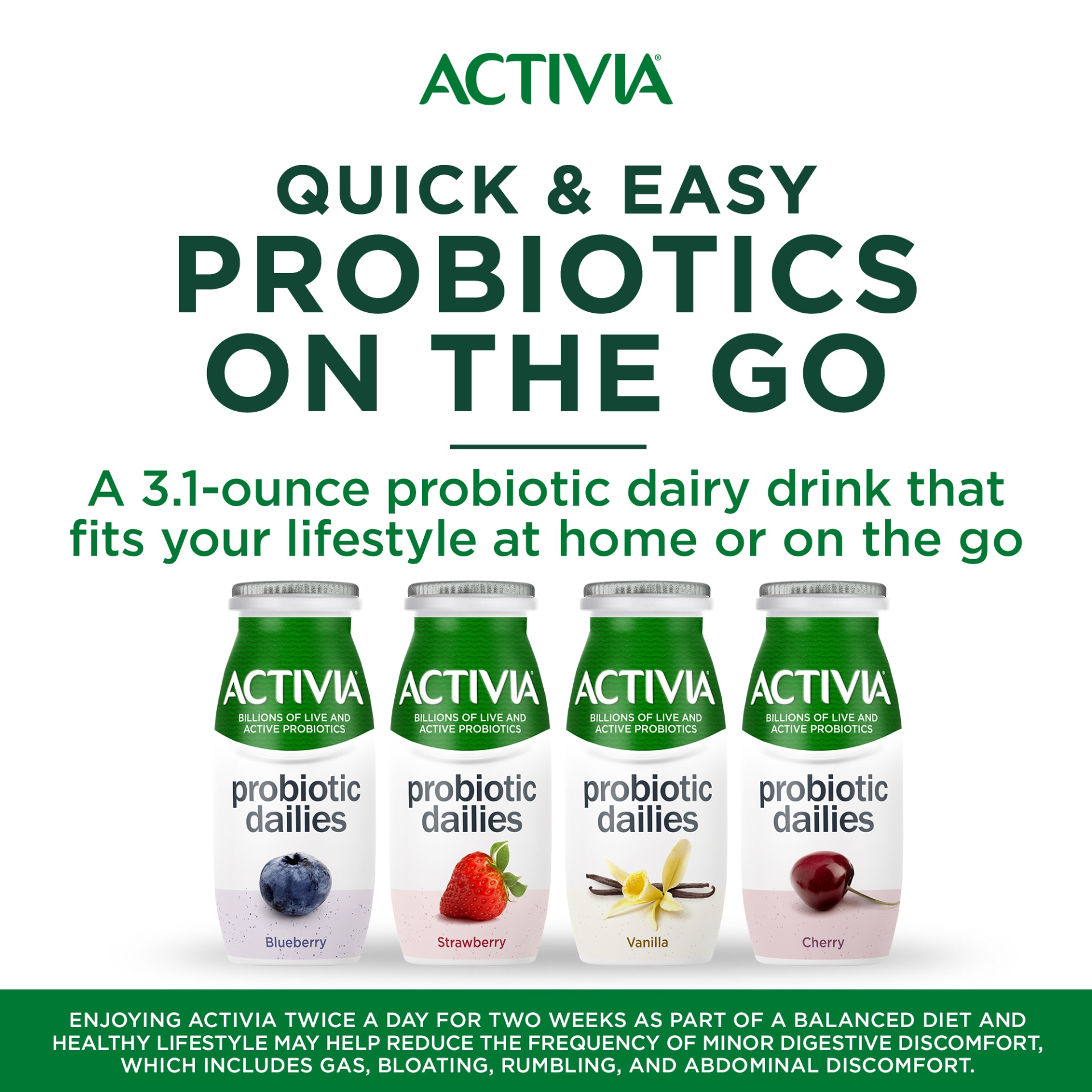 slide 5 of 7, Activia Probiotic Dailies Strawberry & Blueberry Yogurt Drink, Variety Pack, 3.1 fl oz