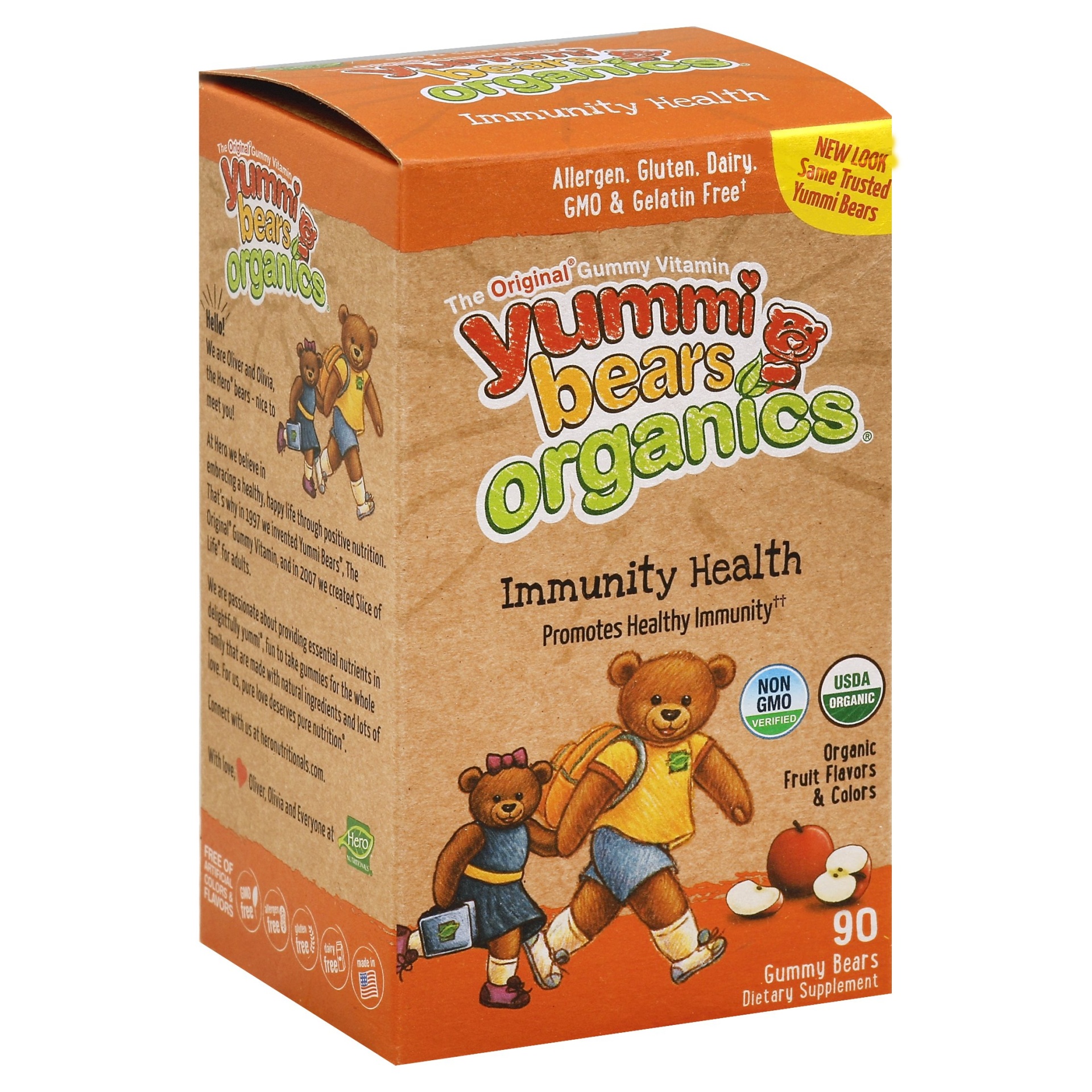 slide 1 of 1, Yummi Bears Organics Immunity Health Gummy, 90 ct