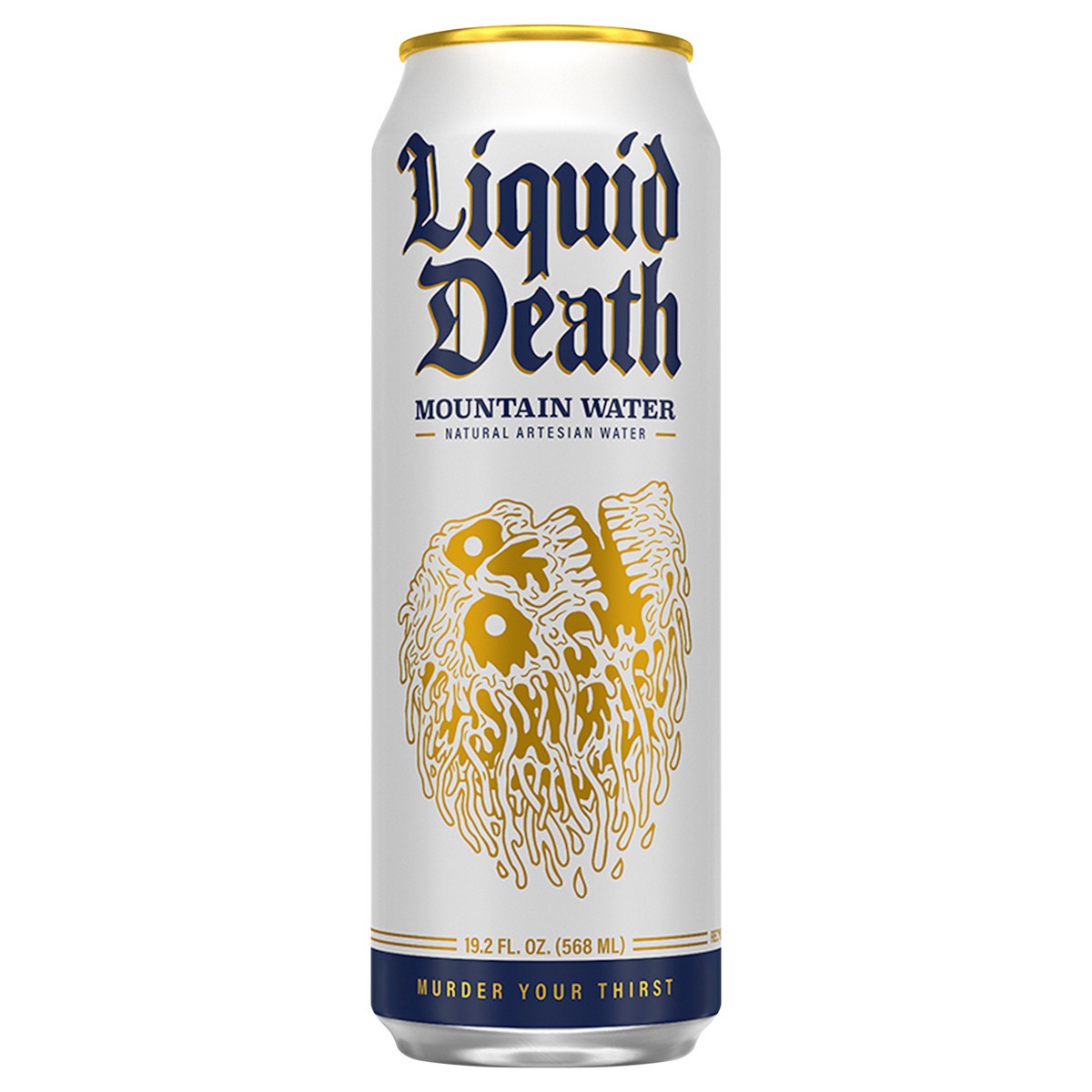 slide 1 of 2, Liquid Death, Still Mountain Water, Real Mountain Source, 19.2 oz