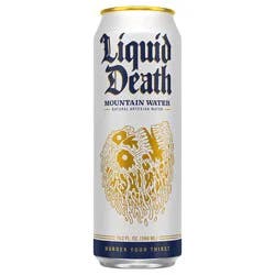Liquid Death Still Mountain Water, Real Mountain Source - 19.2 fl oz