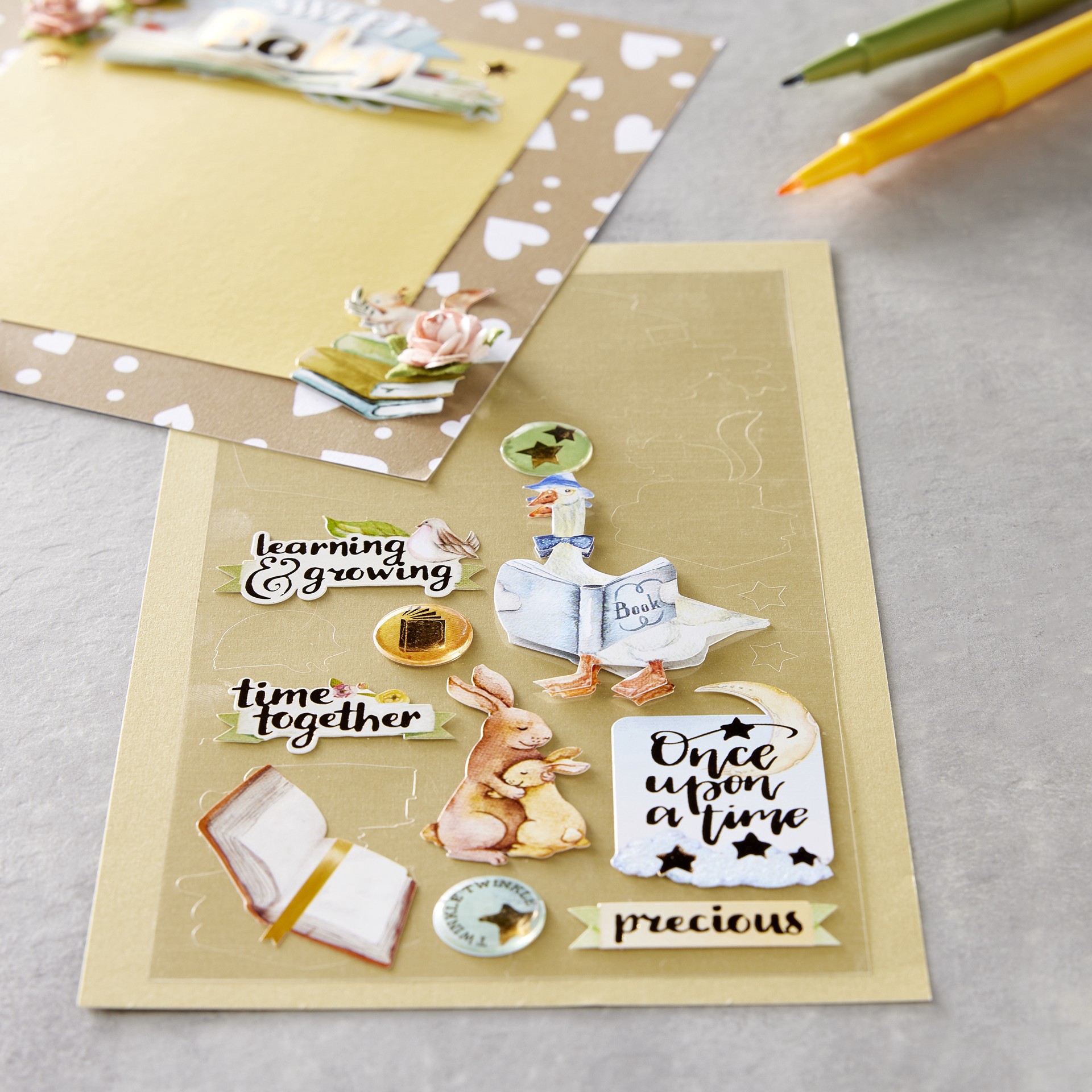 slide 2 of 4, Baby Watercolor Dimensional Stickers By Recollections, 3.875 in x 6.875 in