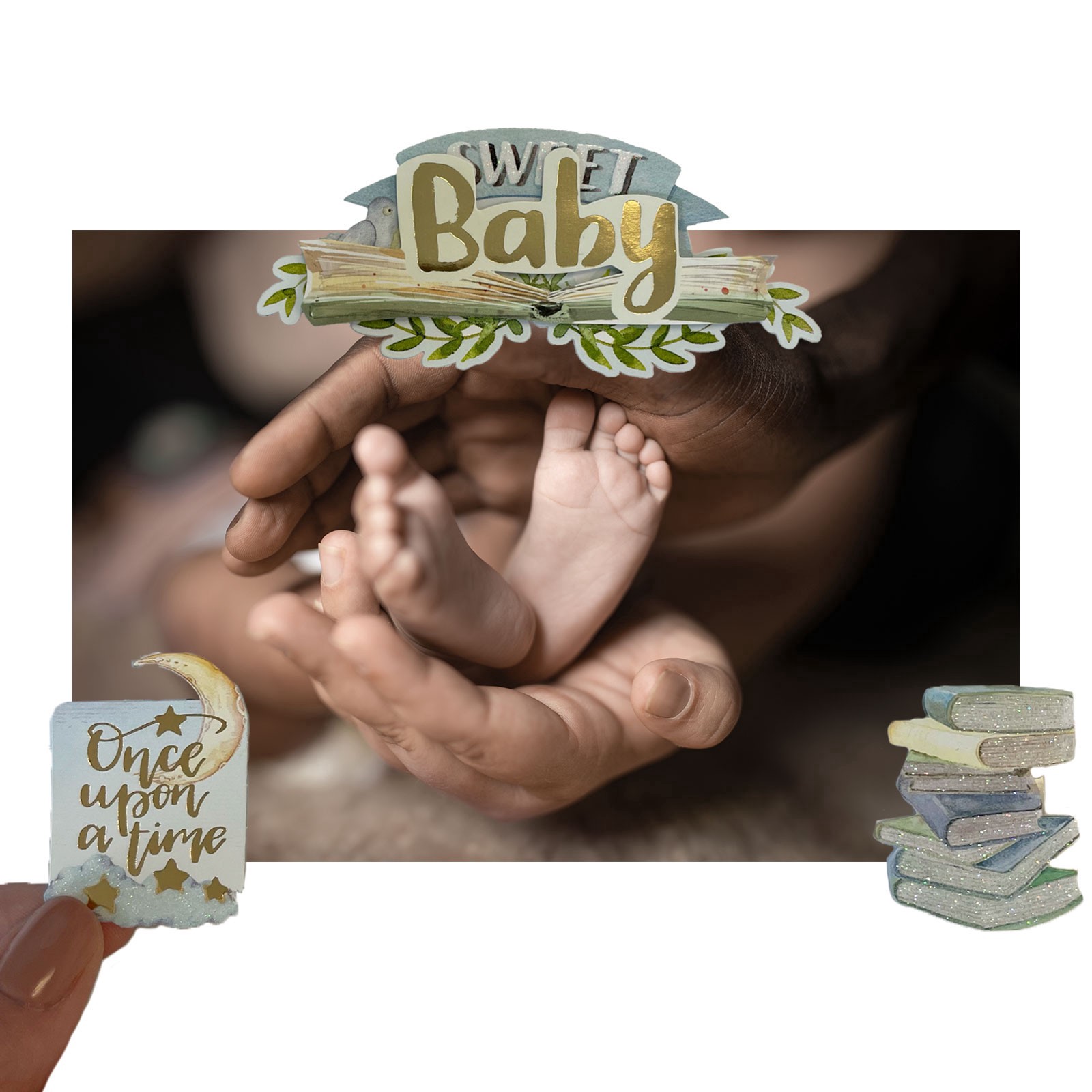 slide 4 of 4, Baby Watercolor Dimensional Stickers By Recollections, 3.875 in x 6.875 in
