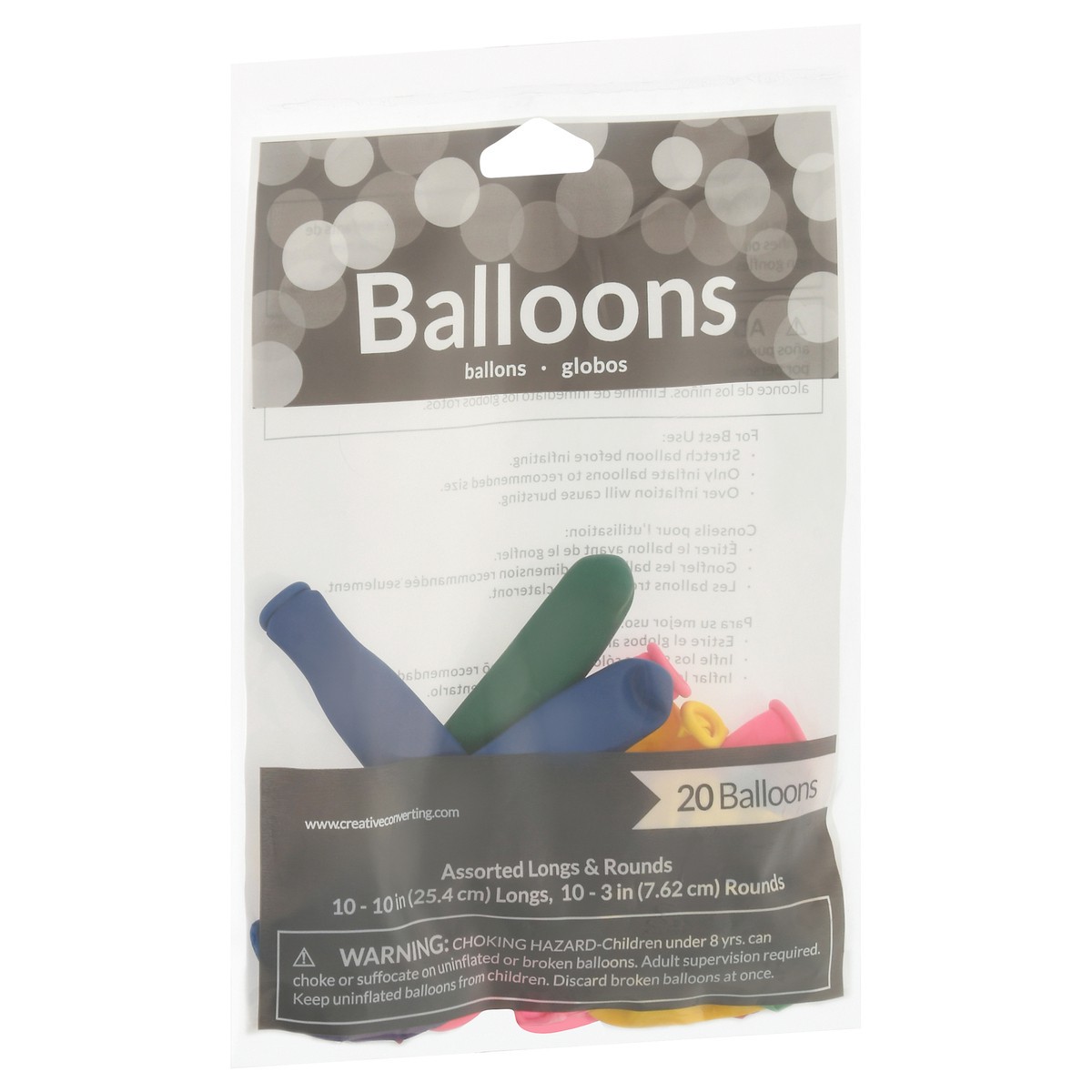 slide 6 of 11, Creative Converting Balloons, Assorted Longs & Rounds, 20 ct