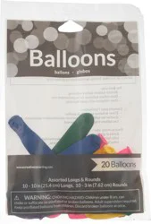Creative Converting Balloons, Assorted Longs & Rounds
