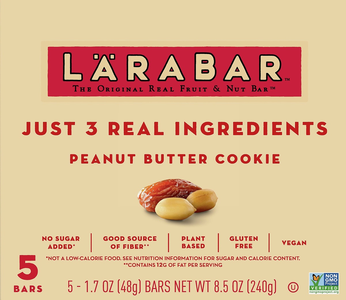 slide 9 of 10, LÄRABAR Fruit And Nut Bar Peanut Butter Cookie, 5 ct