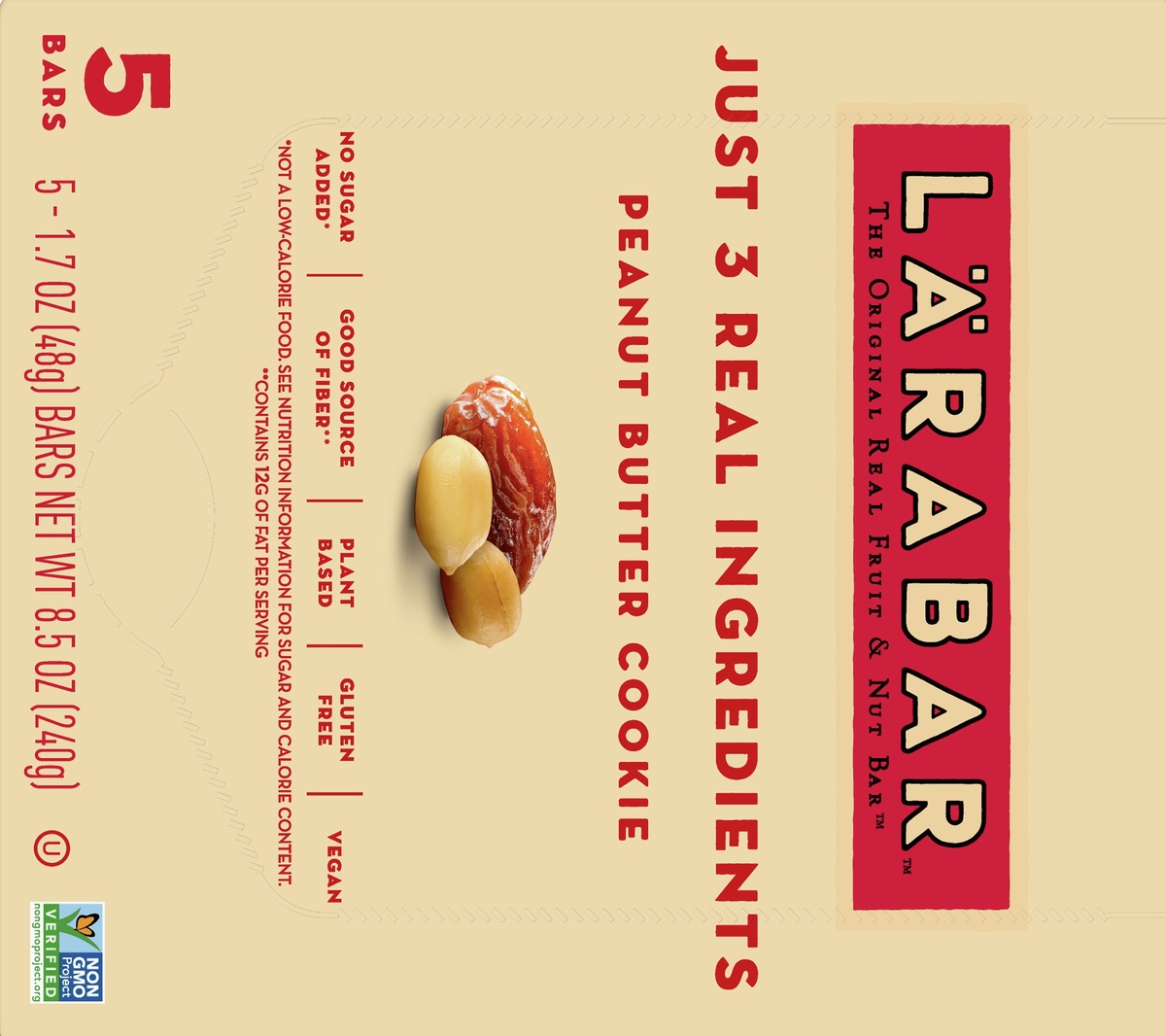 slide 10 of 10, LÄRABAR Fruit And Nut Bar Peanut Butter Cookie, 5 ct