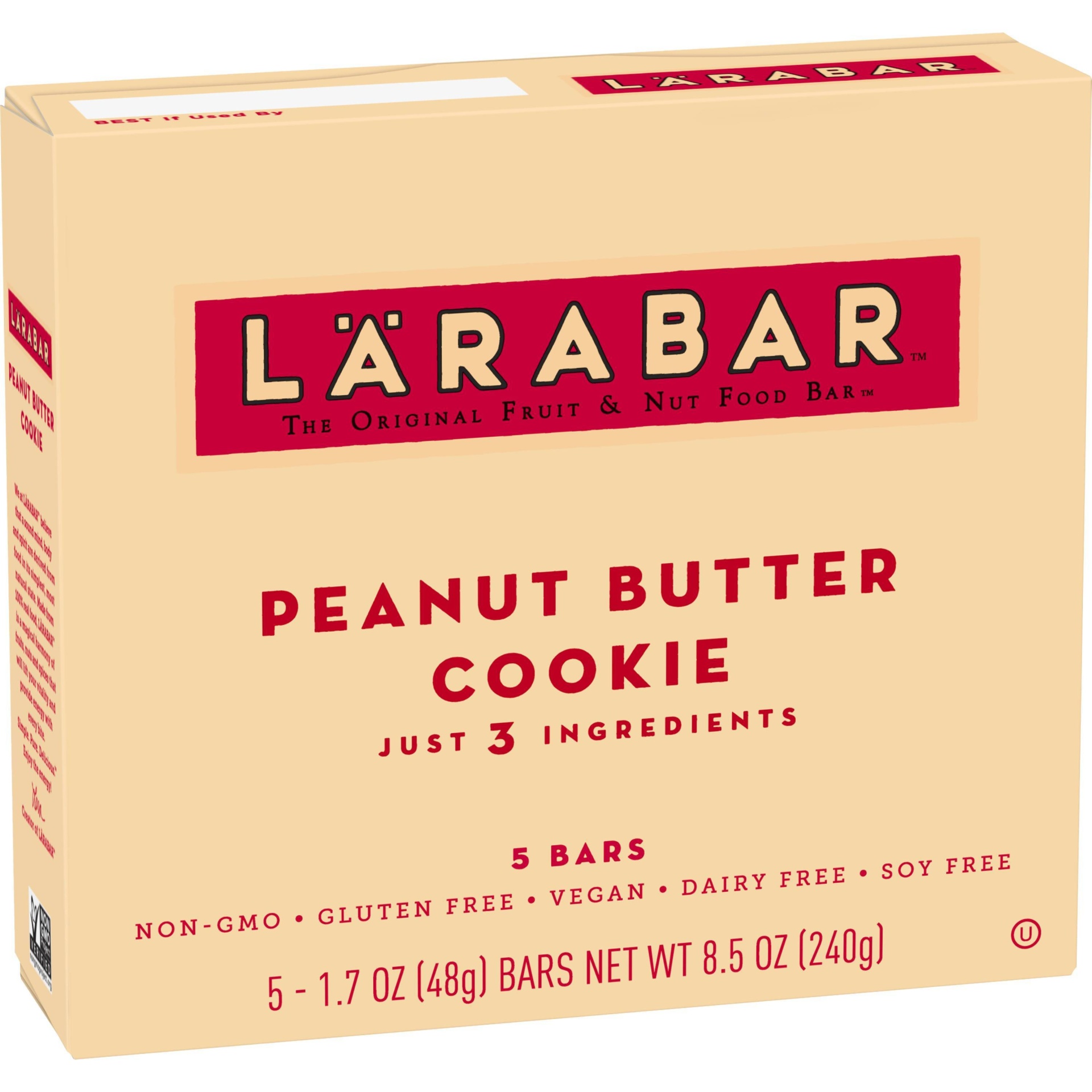 slide 1 of 10, LÄRABAR Fruit And Nut Bar Peanut Butter Cookie, 5 ct