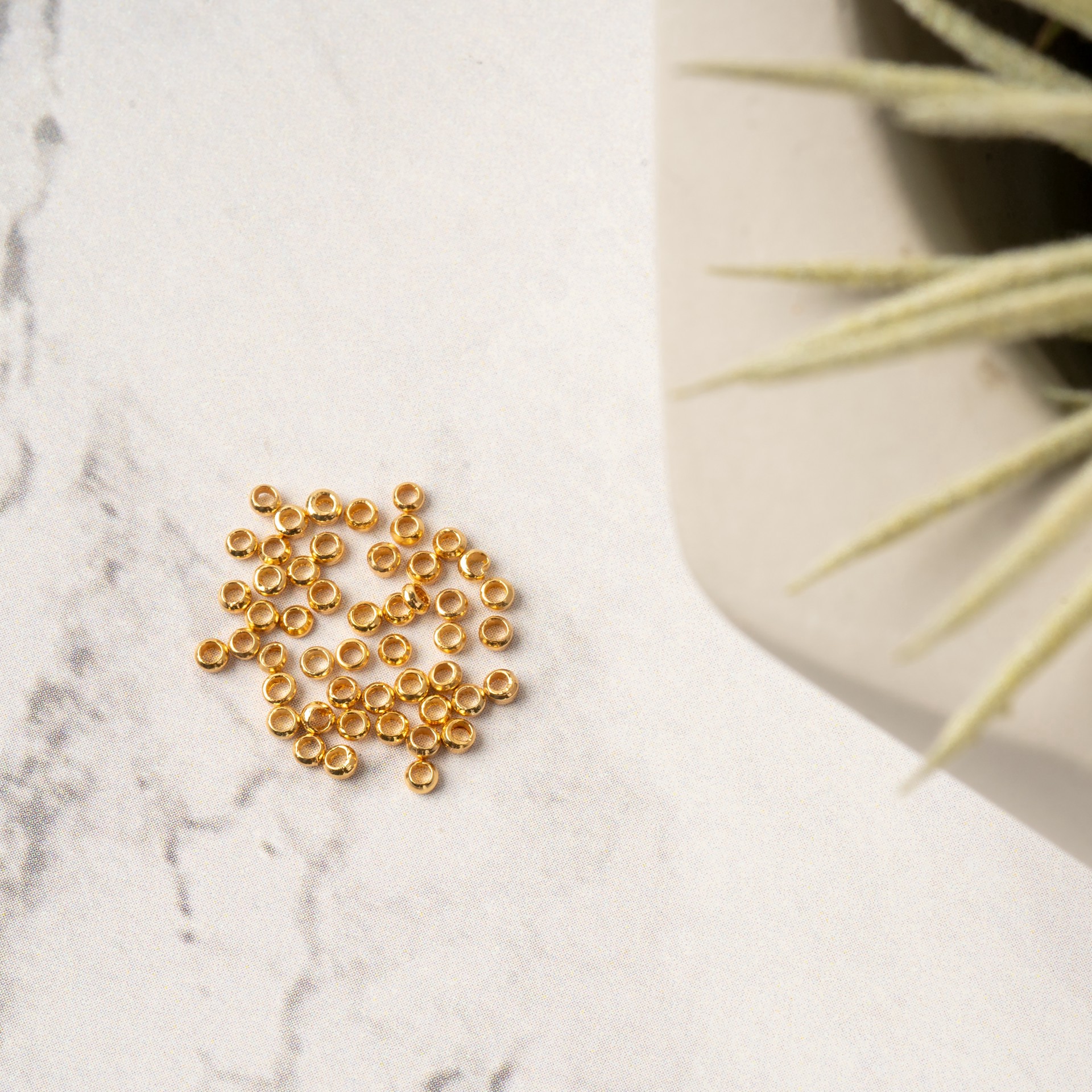 slide 2 of 3, 2mm Metal Crimp Beads, 50ct. By Bead Landing, 2mm