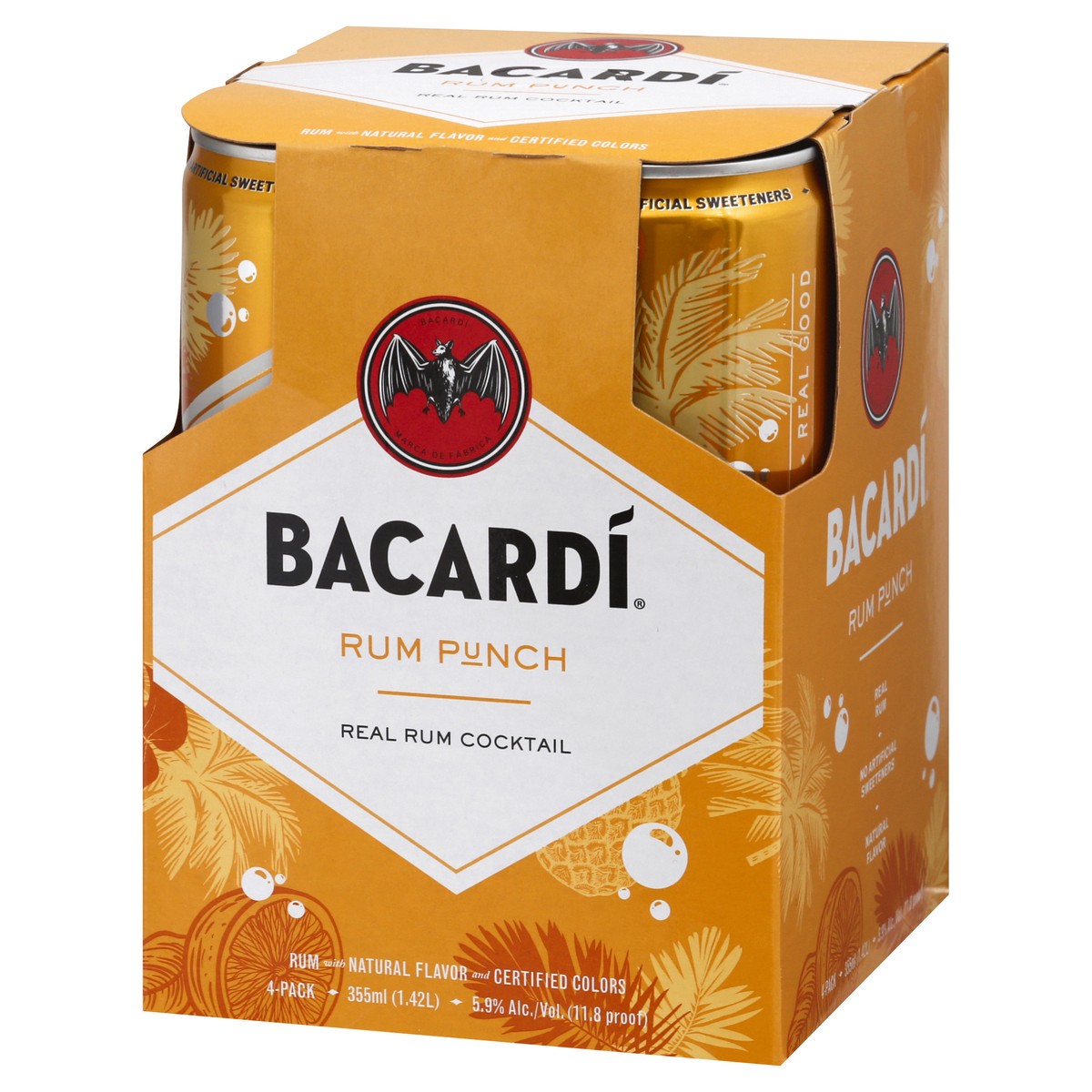 slide 5 of 9, Bacardí Bacardi Rum Punch 4Pk, 355 ml
