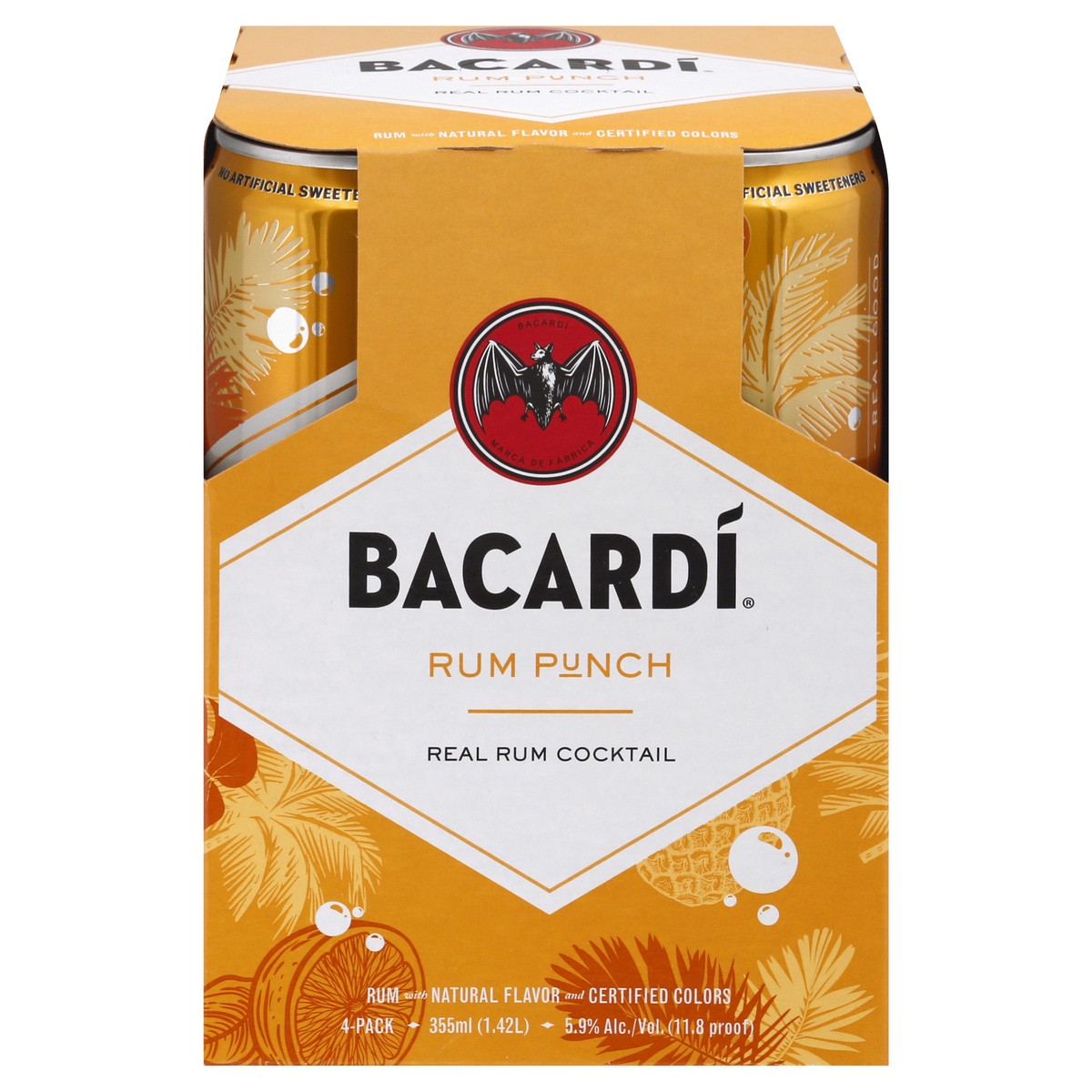 slide 1 of 9, Bacardí Bacardi Rum Punch 4Pk, 355 ml