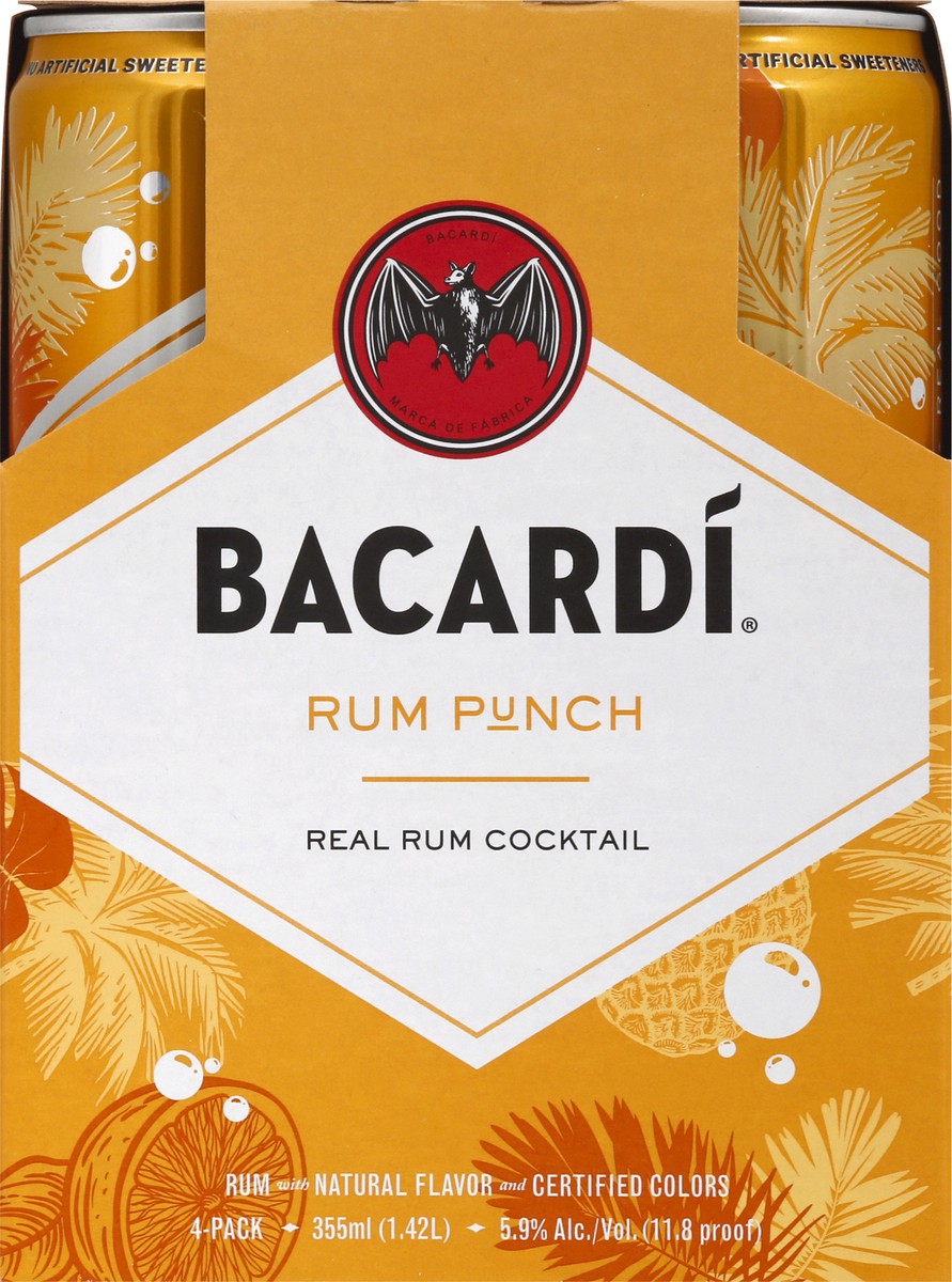 slide 3 of 9, Bacardí Bacardi Rum Punch 4Pk, 355 ml