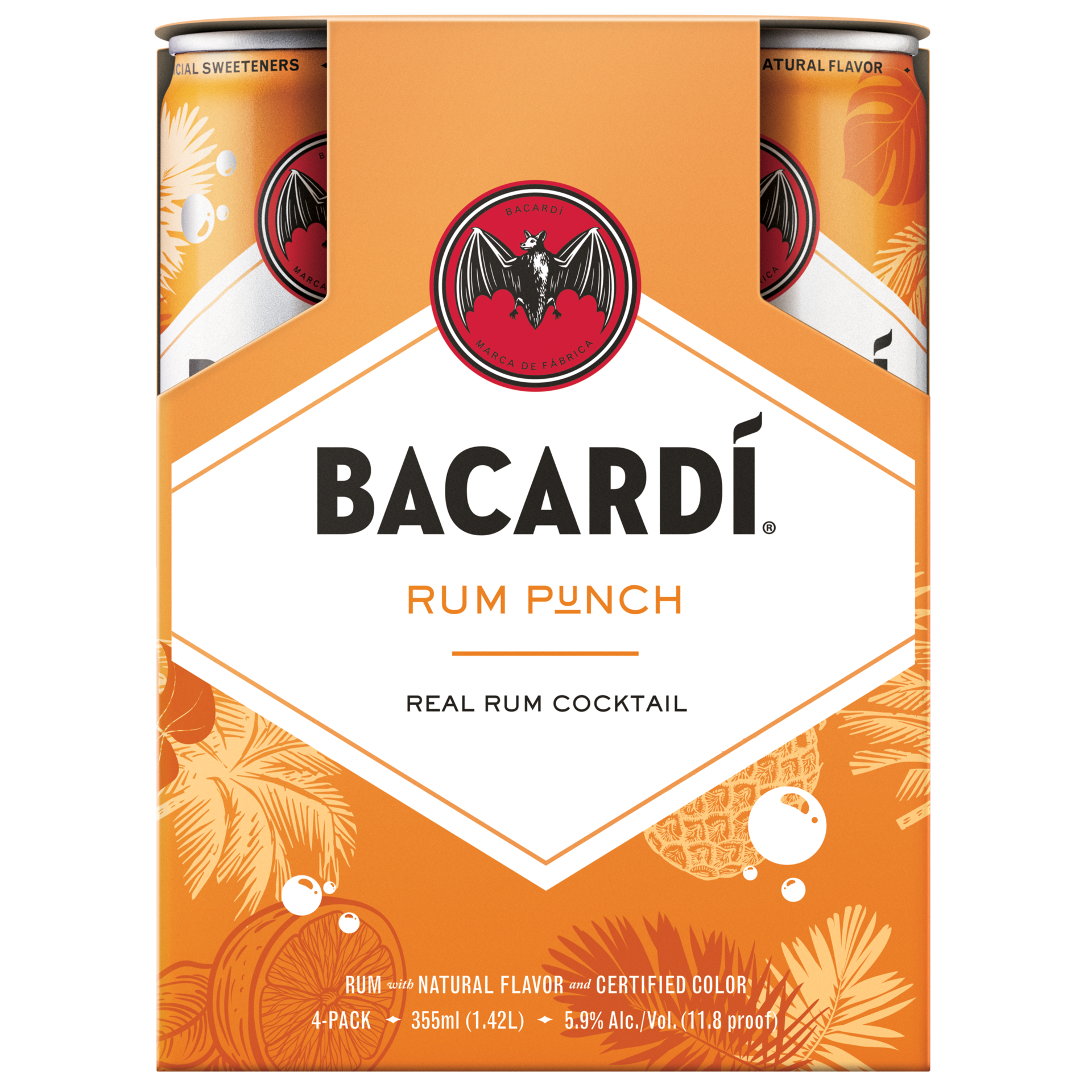 slide 1 of 9, Bacardí Bacardi Rum Punch 4Pk, 355 ml