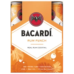 Bacardi Rum Punch Cocktail 4 - 355 ml Cans