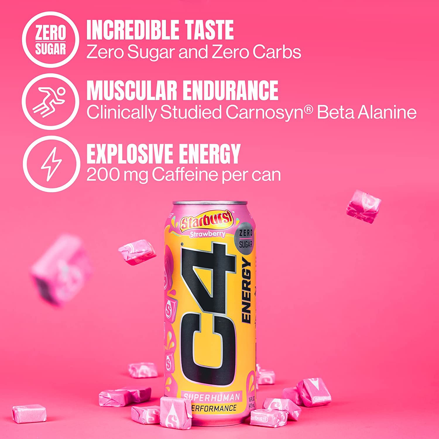 slide 2 of 4, C4 Sport C4 Energy Drink, Superhuman Performance, Lemon, 16 fl oz