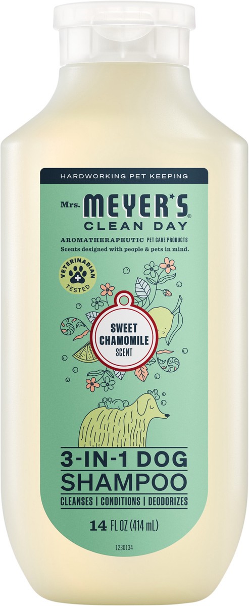 slide 7 of 7, Mrs. Meyer's Clean Day 3 in 1 Dog Shampoo, Sweet Chamomile Scent, 14oz, 14 fl oz