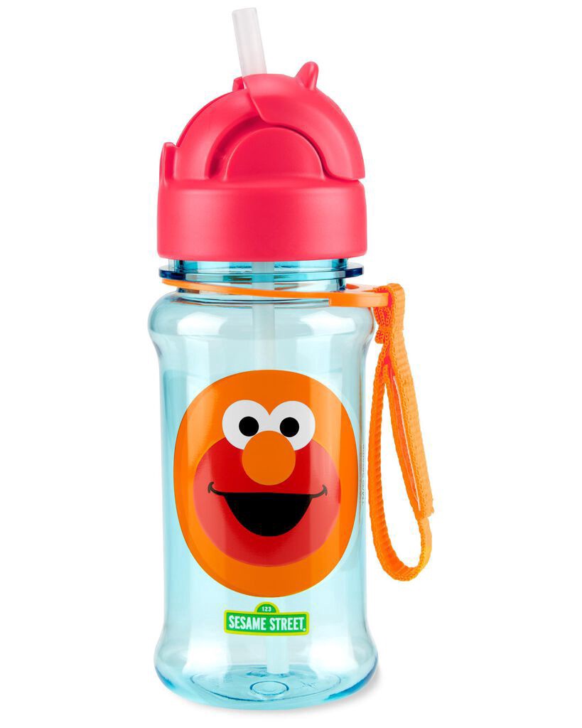 slide 2 of 2, Skiphop Sesame Street Straw Bottle With Tritan Renew - Elmo Elmo NS, 1 ct