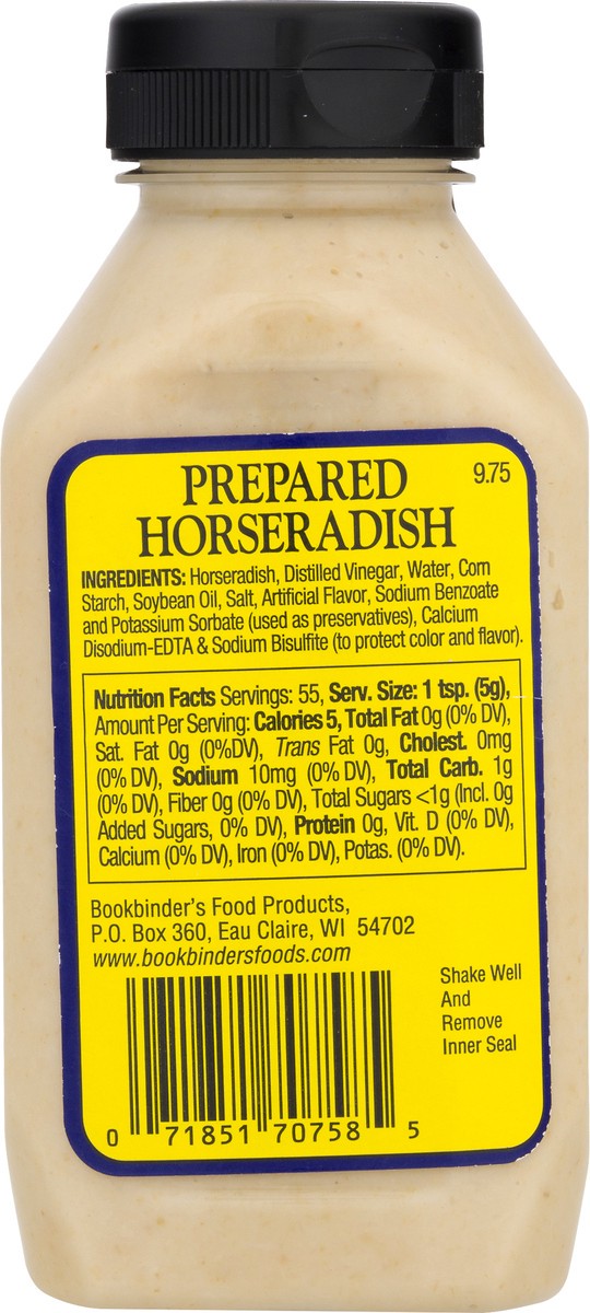 slide 6 of 9, Bookbinder's Prepared Horseradish 9.75 oz, 9.75 oz