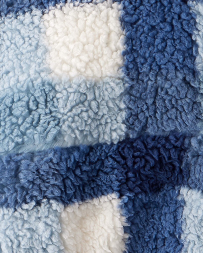 slide 2 of 2, Carter's Carters Boys Plaid Sherpa Long-Sleeve Zip-Up Jacket - Blue Navy 14, 1 ct