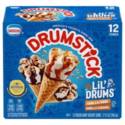 Lil' Drums Vanilla Caramel Fudge Frozen Dairy Dessert Cones