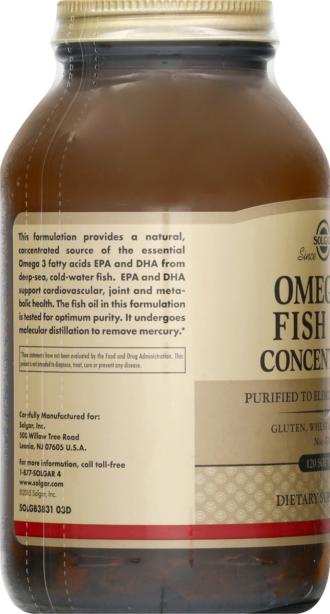 slide 5 of 10, Solgar Omega-3 Fish Oil Concentrate, 120 ct