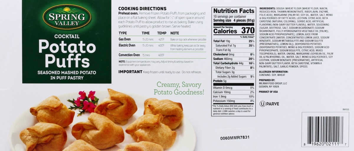 slide 6 of 9, Spring Valley Cocktail Potato Puffs 40 ea, 40 ct