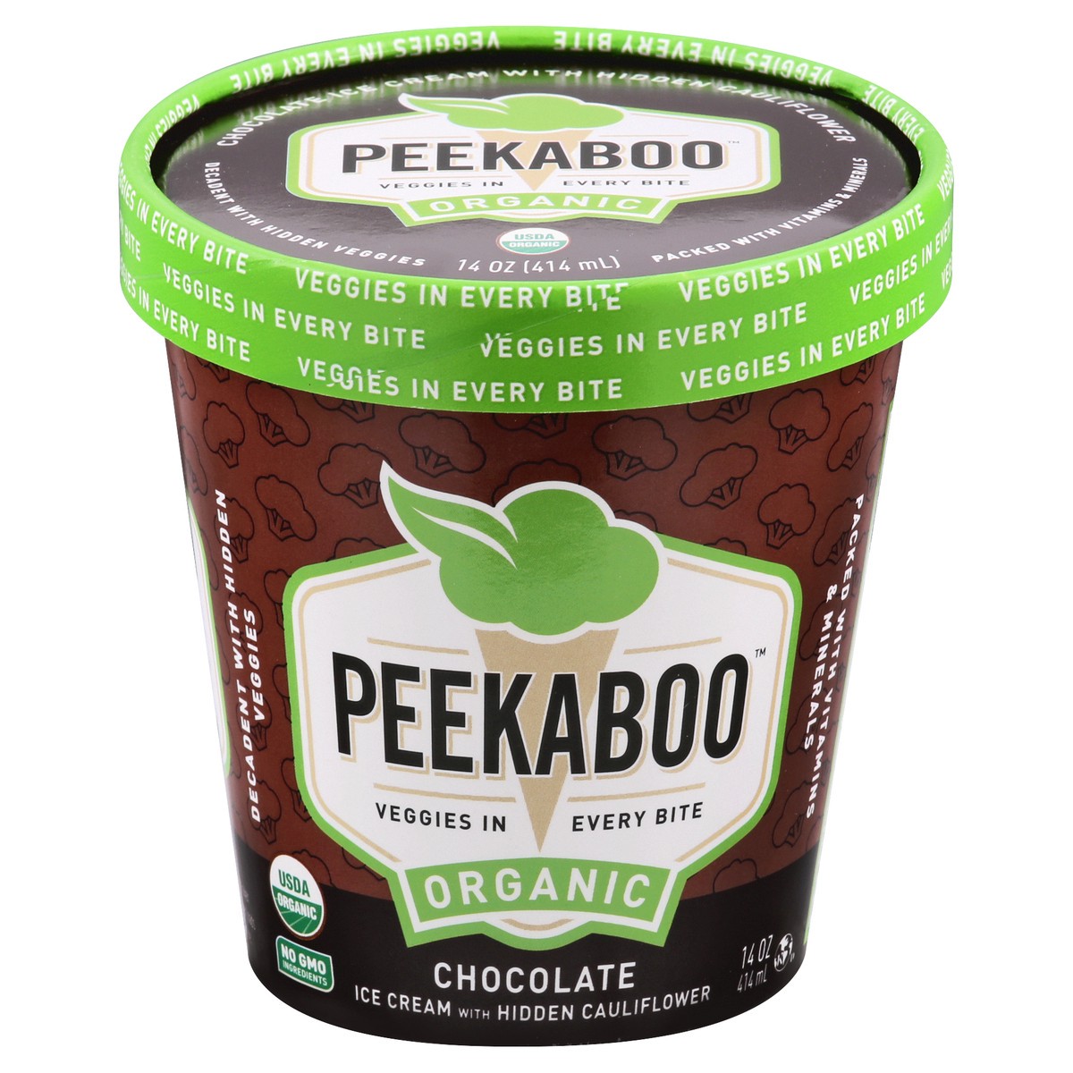 slide 1 of 9, Peekaboo Organic Chocolate Ice Cream 14 oz, 14 oz