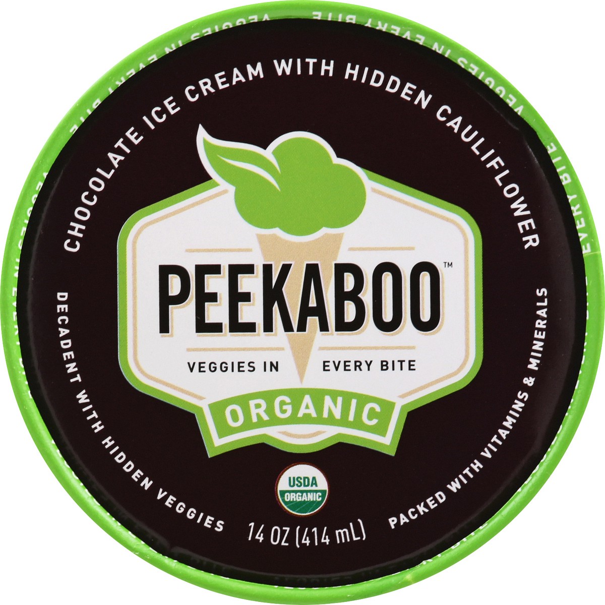 slide 9 of 9, Peekaboo Organic Chocolate Ice Cream 14 oz, 14 oz