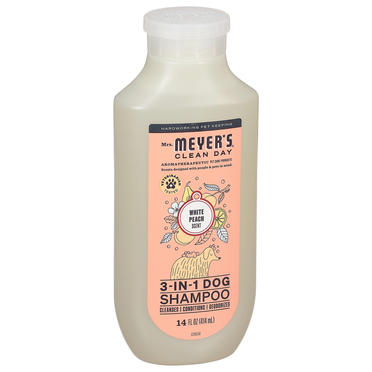 slide 11 of 14, Mrs. Meyer's Clean Day 3 in 1 Dog Shampoo, White Peach Scent, 14oz, 14 fl oz