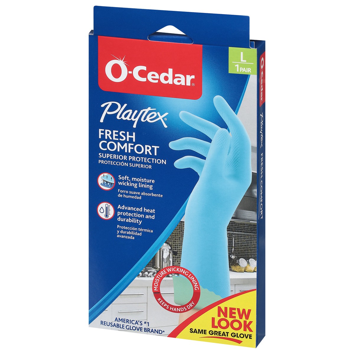 slide 4 of 9, O-Cedar O Cedar Gloves, Fresh Comfort, Large, 1 ct