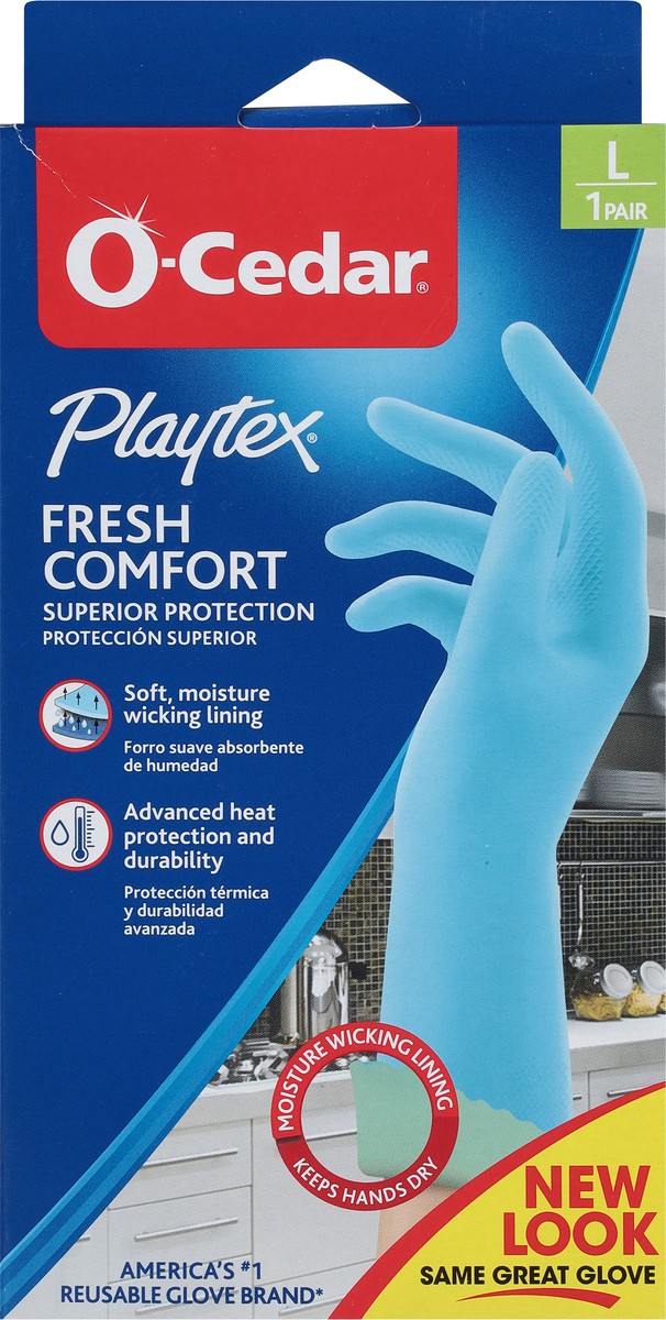 slide 8 of 9, O-Cedar O Cedar Gloves, Fresh Comfort, Large, 1 ct