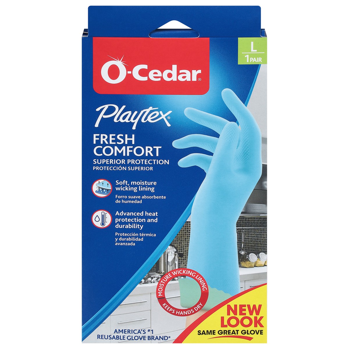 slide 1 of 9, O-Cedar O Cedar Gloves, Fresh Comfort, Large, 1 ct